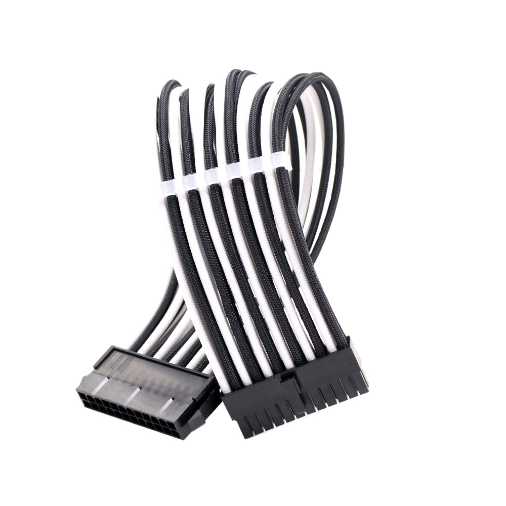 ATX PC Power Cable Manufacturers 24PIN Male to 24PIN Female Computer Sleeved Cable Extension Connector Kable