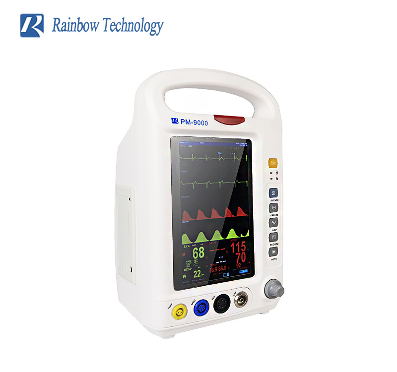 Portable Handle Multi Parameter Vital Signs Monitor 7 Inch For Ambulance / Ward