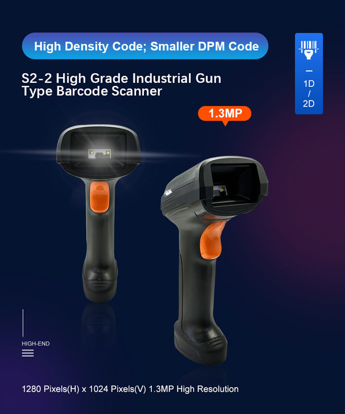 RAKINDA S2-2 Industrial DPM 2D Barcode Scanner to Scan Engraved PDF417 Code on Stainless Steel Surface USB Cable