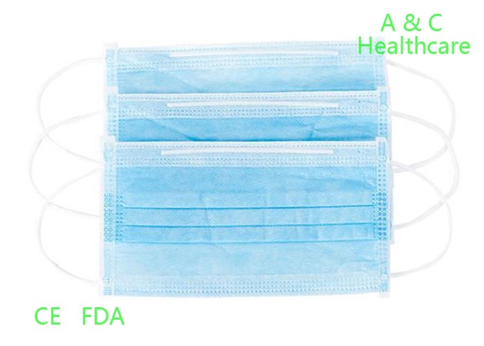Disposable Blue Earloop Face Mask Non Woven Fabric Face Mask High Filtration