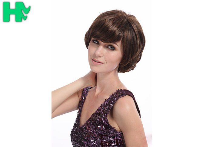 High Temperature Fiber Short Synthetic Wigs 8'' Density 100% 120%