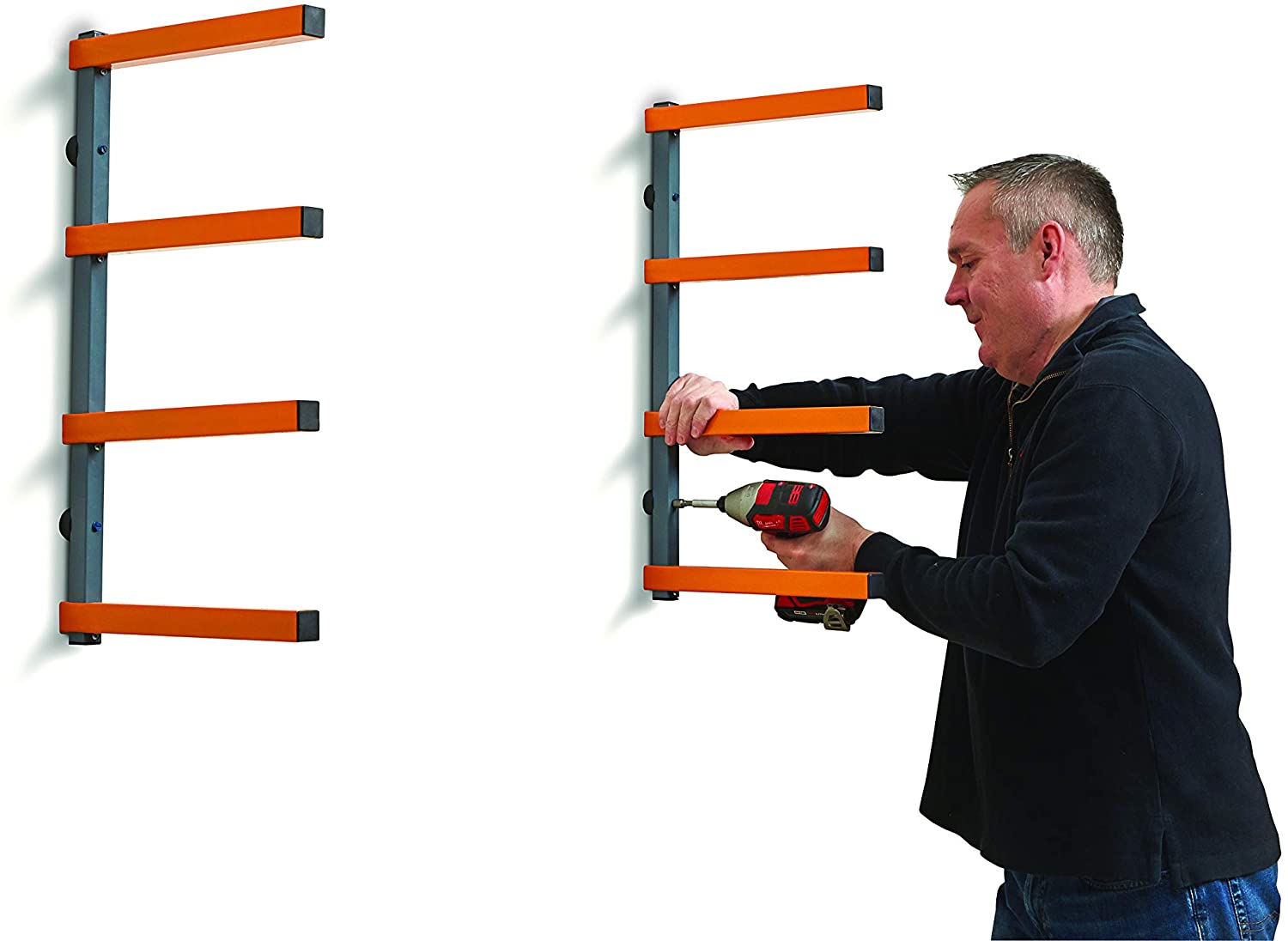 3-Level Wood Rack for Everyday Workshop Lumber Storage in Farmhouse Design