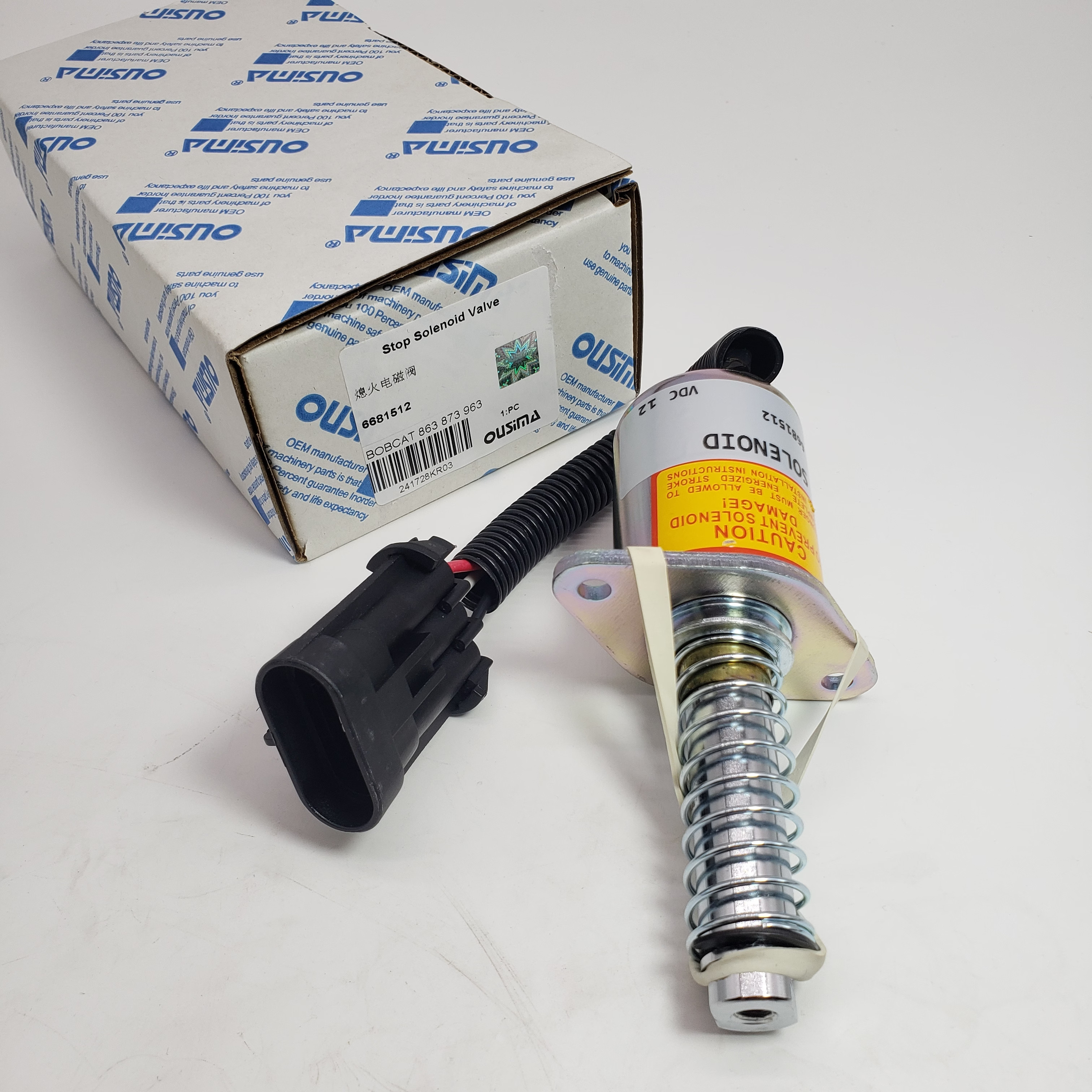 Shut Off Solenoid Valve 6681512For Bobcat A220 S70 S100 S130