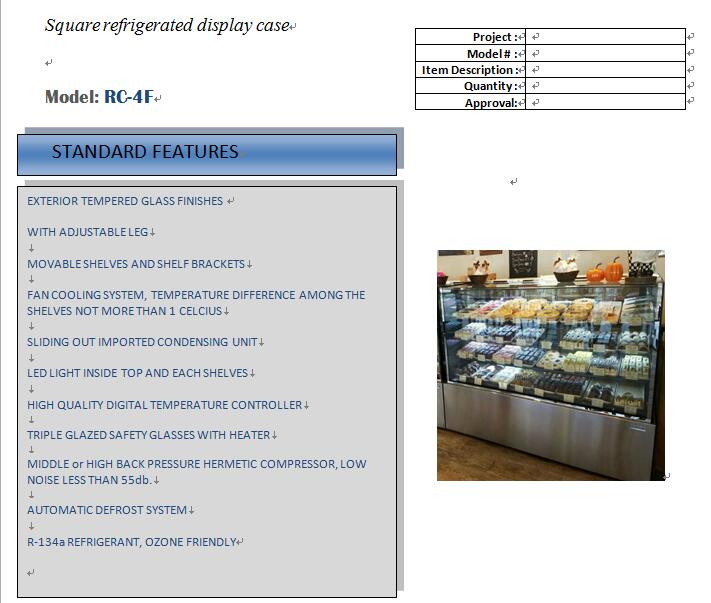 19CU.FT Refrigerated Deli Case Display Cabinets 220V 50HZ