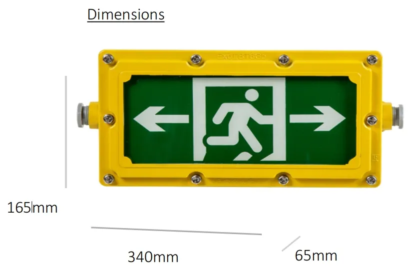 Factory Price Durable Evacuation Exit Sign LED Explosion Proof Emergency Light for Workplace Factory Marine Aerospace Metal Smelting Fabrication