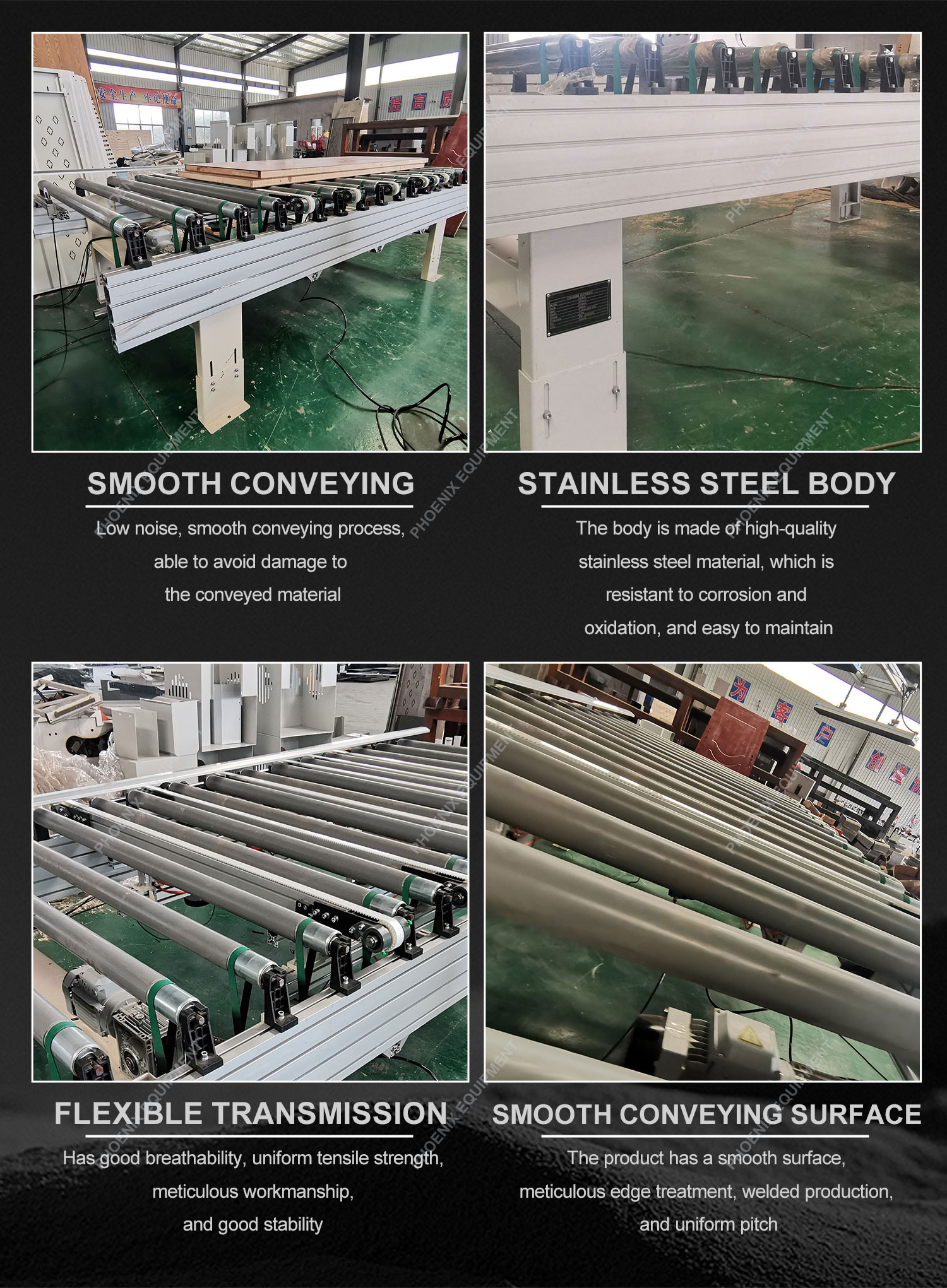 Multi Roller Conveyor for Wooden Door Assembly Line Easy to Operate Length 3000mm