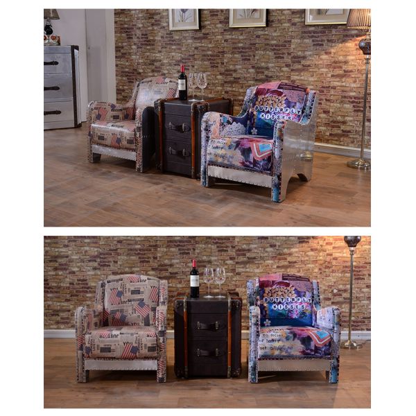 Nidea #8909 Punk Industrial Style Sofa Chair Retro License Plate Furniture for KTV Hotel Internet Cafe Bar Coffee Shop Bar