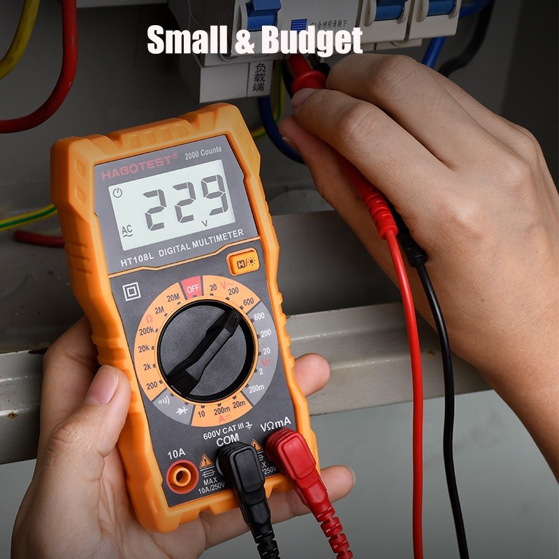 200mA 600 Volt True RMS DMM , 2000 Counts AV DC Voltage Tester