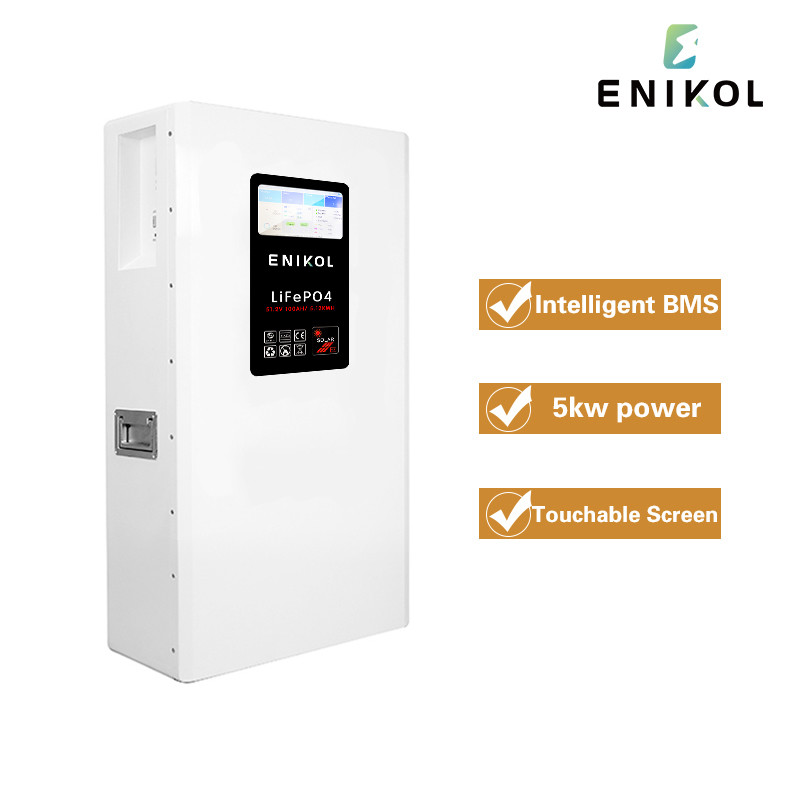 5KWH Wall mounted 48V Solar Battery 100ah 51.2V Solar Lithium Battery Touchable Screen
