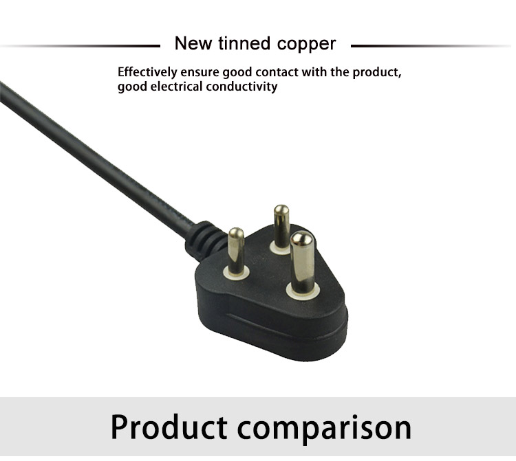 1.5mm C19 India 3 Prong Computer Power Cord South Africa Power Cable