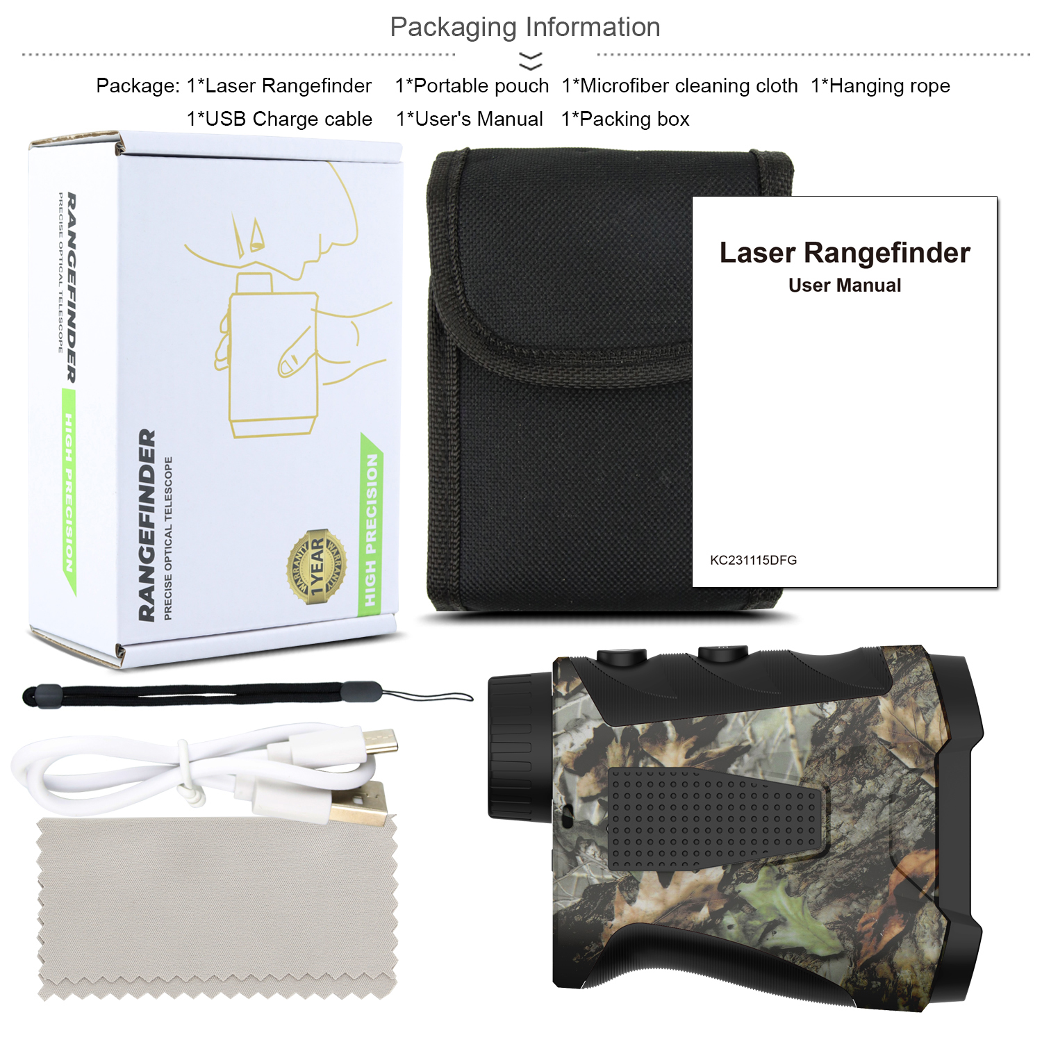 Professional Golf Range Finder 1000m Distance Measuring Equipment for Outdoor Hunting