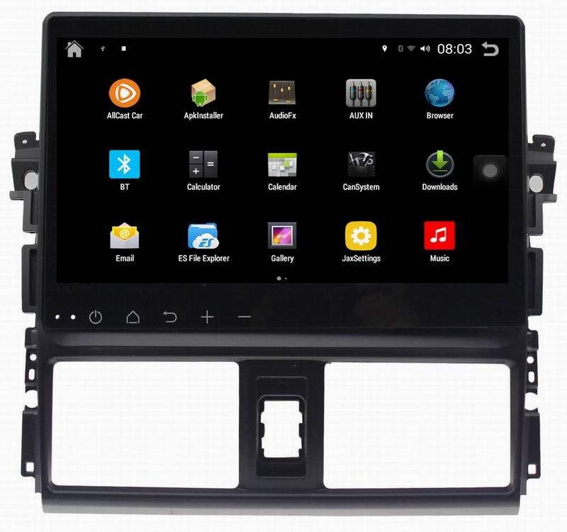 Ouchuangbo car dvd gps stereo system for Toyota Vios 2014 with android 4.4 big screen 3g wifi usb