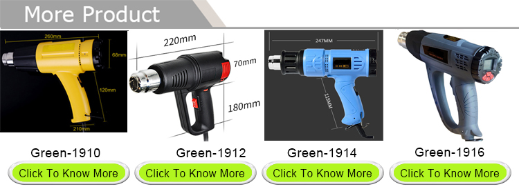 Green-1918 high speed 1800w adjustable hot air heat gun
