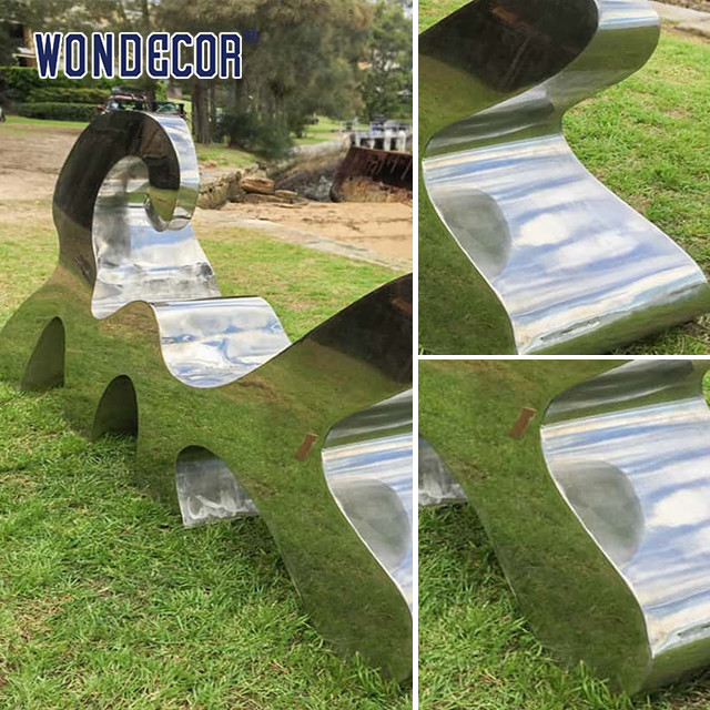 Large outdoor garden geometric metal art forging shaped stainless steel sculpture