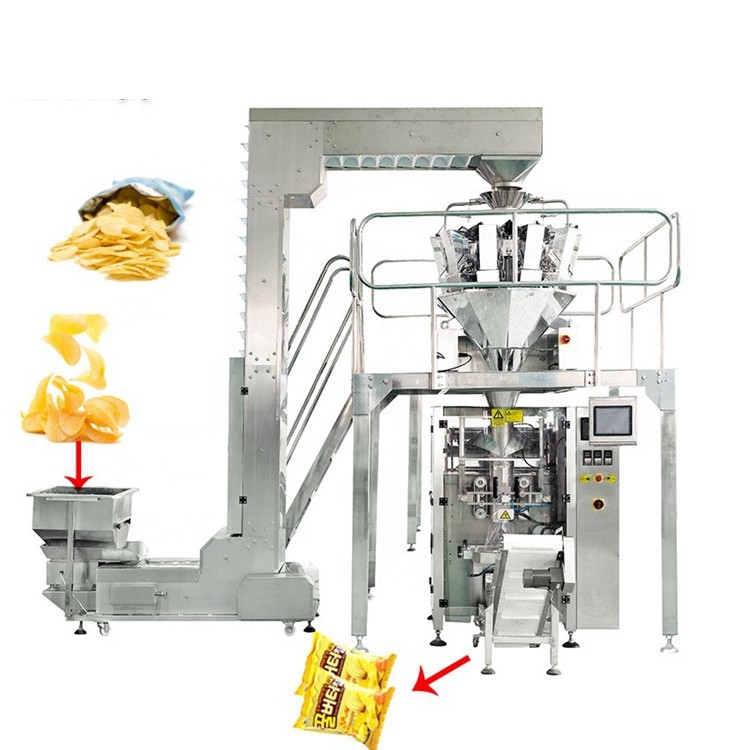 Popcorn Potato Chips Nuts Packing Machine With Nitrogen