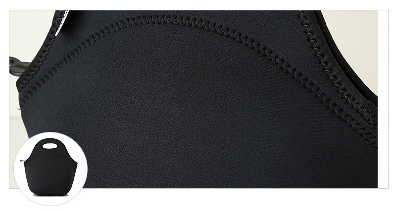 Eco Friendly Dustproof Black Neoprene Lunch Tote Bag
