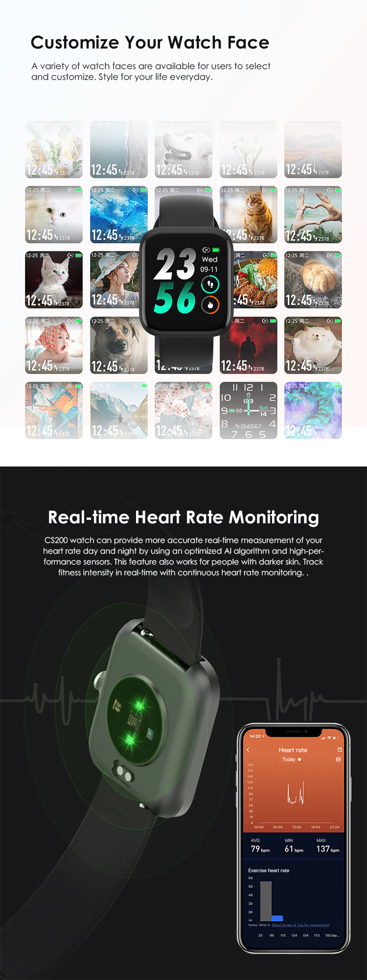 Digital Blood Pressure Monitoring Swimming Wrist Watch