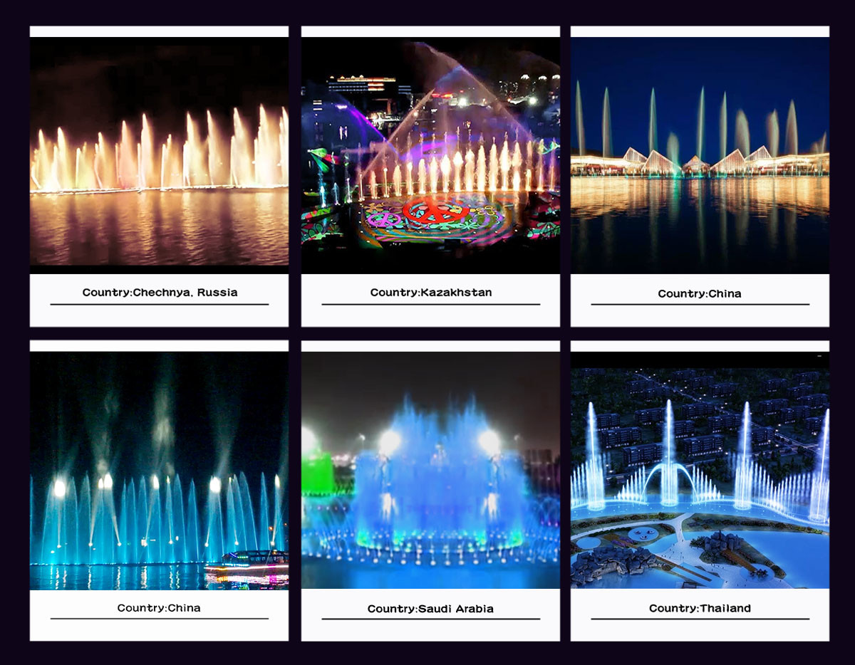 Popular Large Sea Floating Light Up Water Fountain For Modern Estate / Villa
