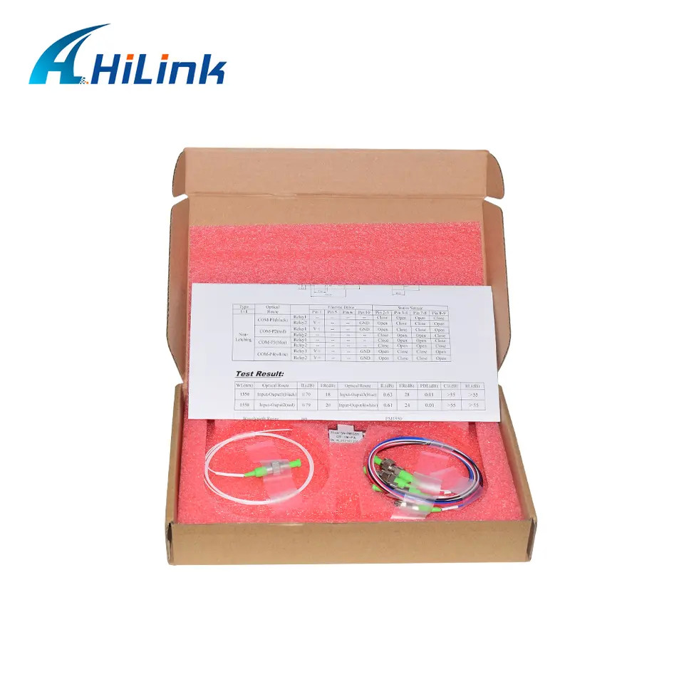 FSW 1x4 Optical Switch SM 1260 ~ 1620nm 900um Non Latching FC / APC Connector