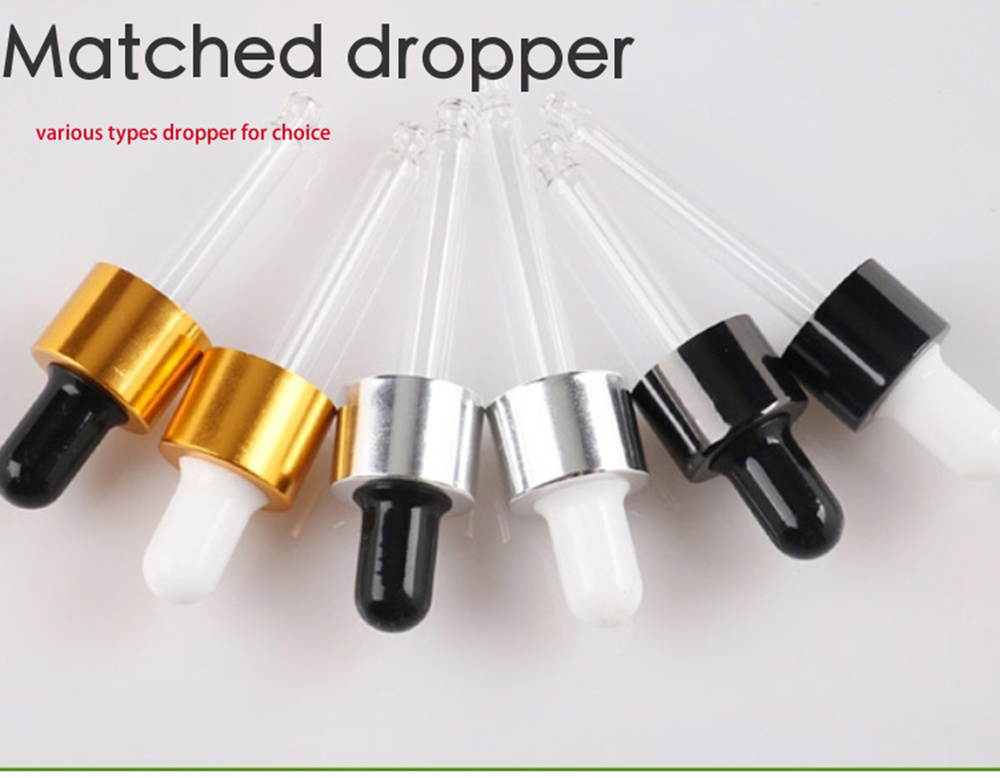 30ml 50ml 60ml Empty Round Amber Travel Portable Essential Oil Glass Dropper Bottle with Childproof Dropper