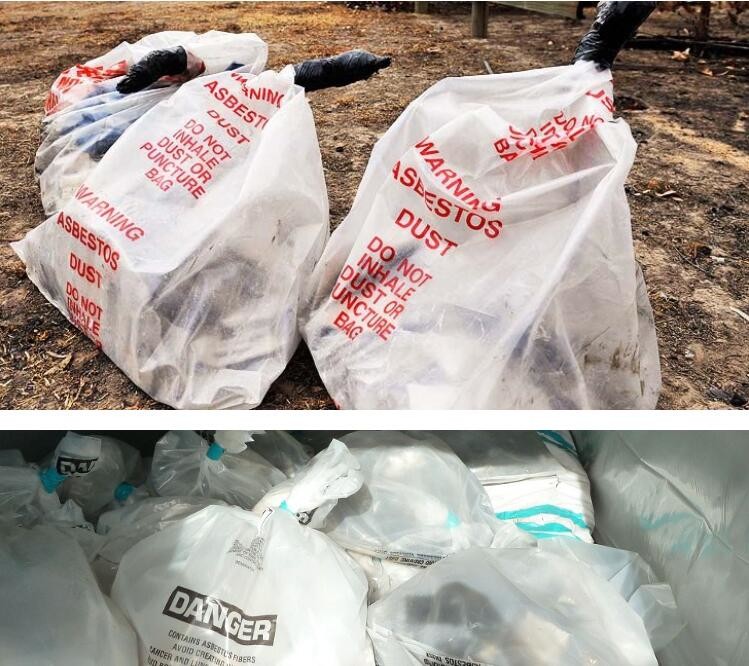 PE packing bag for Asbestos fibers, large size thicker LDPE asbestos remove bags, Large Asbestos Waste Removal Bags, pac