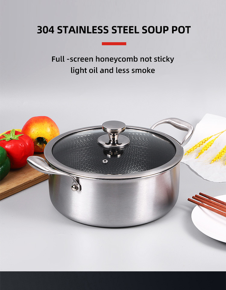Hot Selling Stainless Steel Nonstick Stock Pot Induction Cooker Soup Pot Honeycomb Nonstick Cooking Pot With Lid