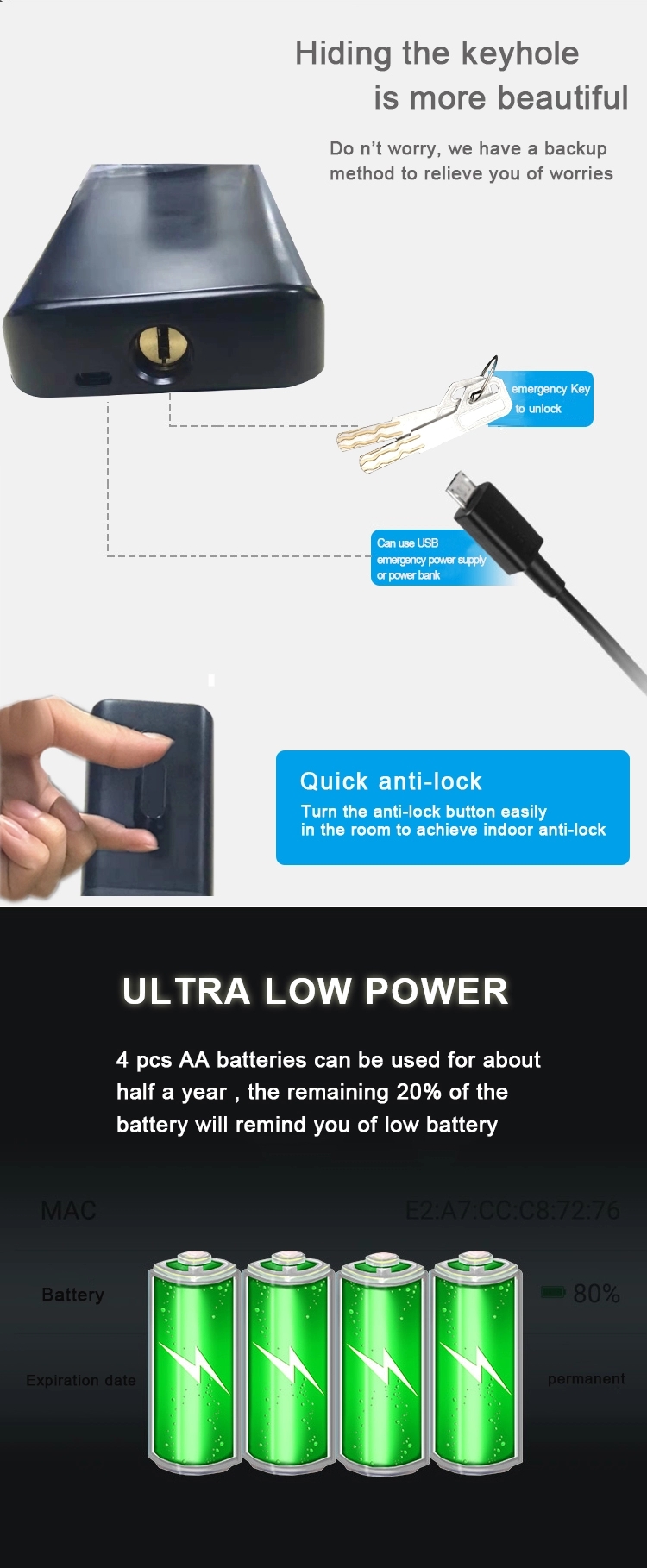 Tuya Zigbee Smart Lock / Fingerprint Password Front Door Lock