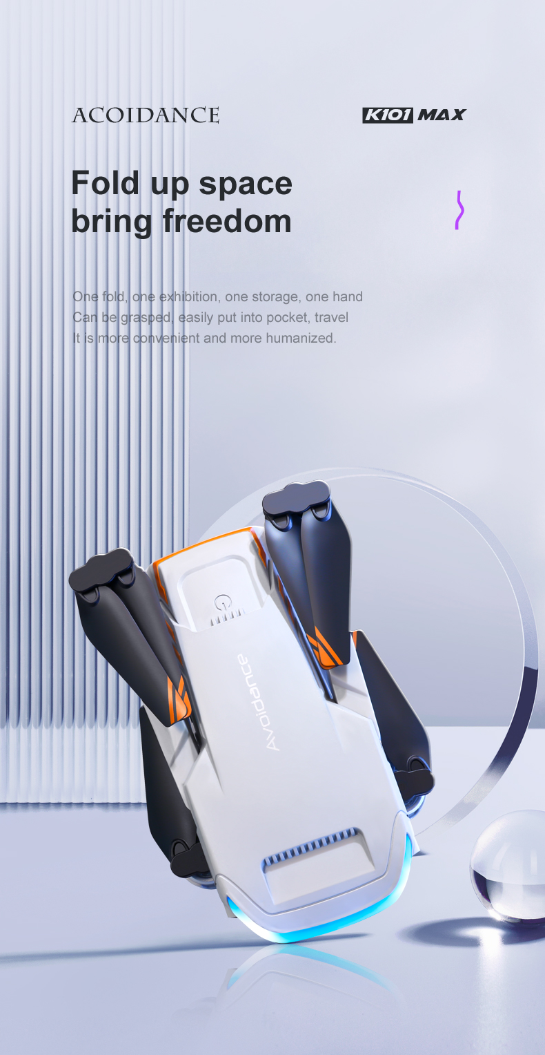 K101 Max Obstacle Avoidance Optical Flow Positioning 4k Hd Dual Foldable Quadcopter Toys Drones Vs E88 E58 Camera Mini Drone