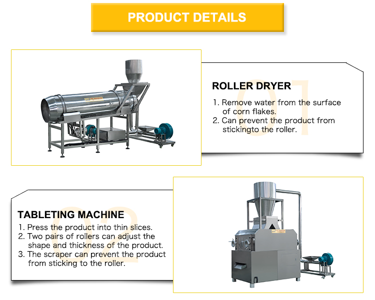 Complete Corn Wheat Chips Flakes Puff Snack Food Production Line Extruder Making Processing Machine