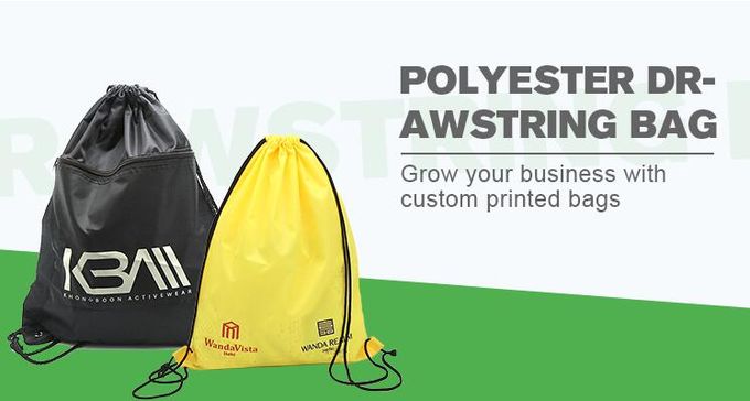 Customized 210D Polyester Drawstring Backpack Bag with Reflective Strip 0