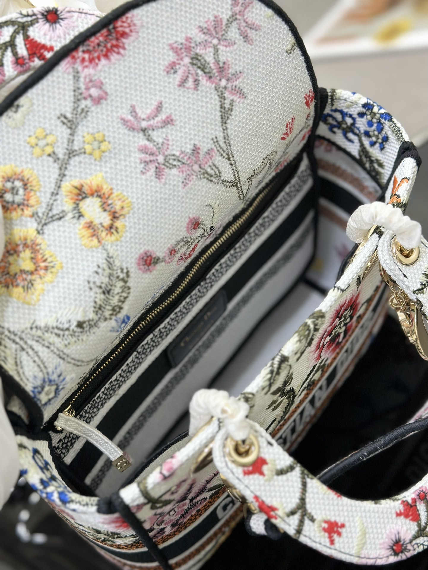 Multicolor Petites Fleurs Custom Branded Bags Dior Medium D Lite Bag