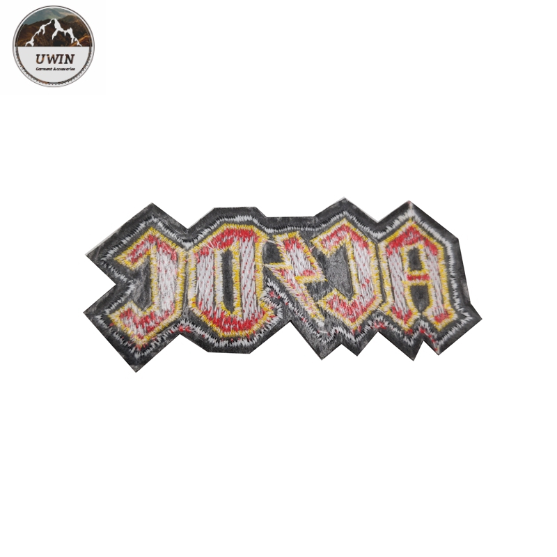 Clothing Applique Embroidered Letter Patches Iron On Backing Customized Color