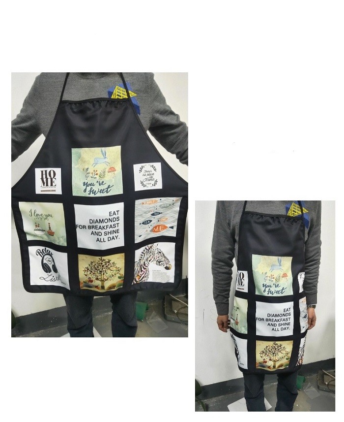 72*65cm Black Polyester Sublimation Apron Blanks For Kids And Adult