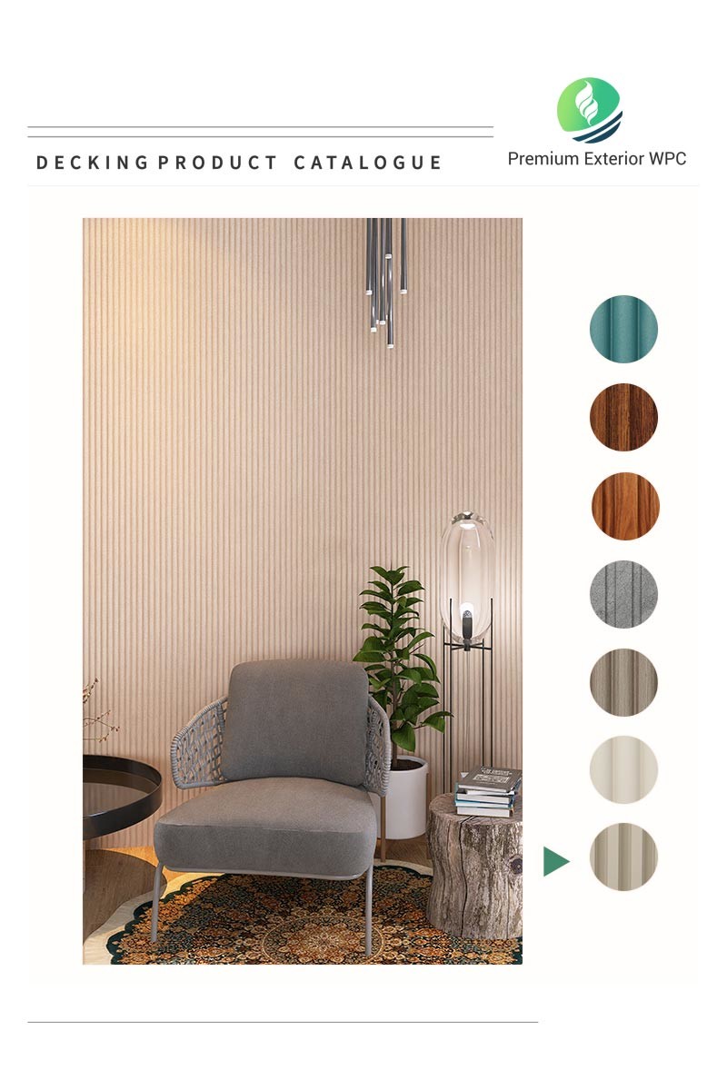 Custom Wood Plastic Composite Wall Panel Cladding Weather Resistance ISO