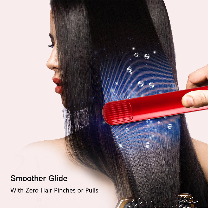 PTC 2 In 1 Hair Straightener And Curler , 100-240V Flat Iron And Curling Iron