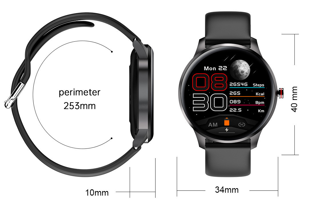 Dynamic 1.28in TFT Bluetooth IOT Devices BLE 5.0 Health Monitoring Samrtwatch