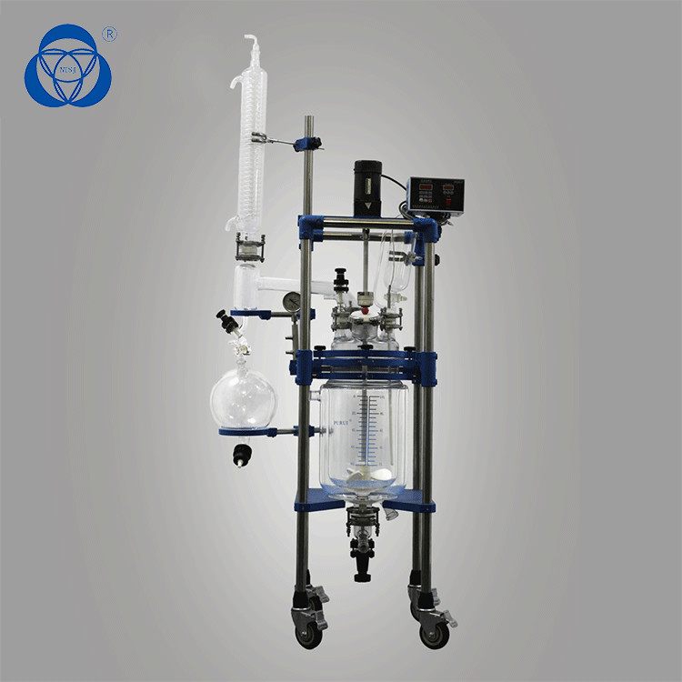 Double Layer Glass Reactor Chemglass Filter Reactor Durable AC Induction Motor With Filter Base