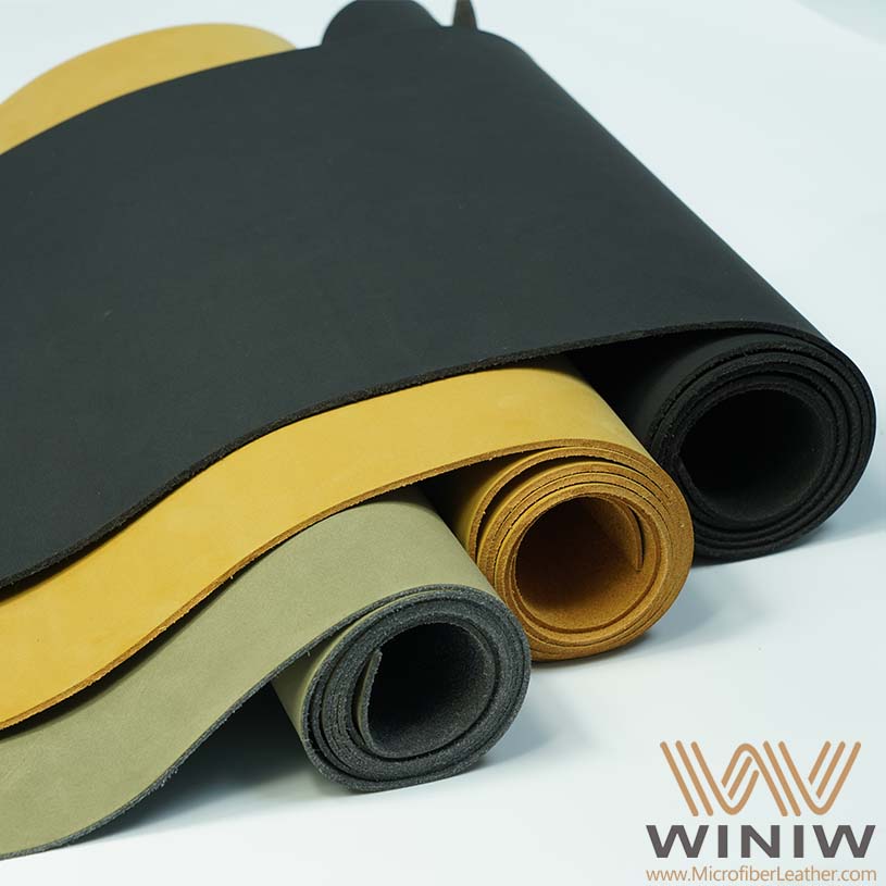 High-Quality Surface Finish Synthetic Microfiber Nubuck Leather Fabric