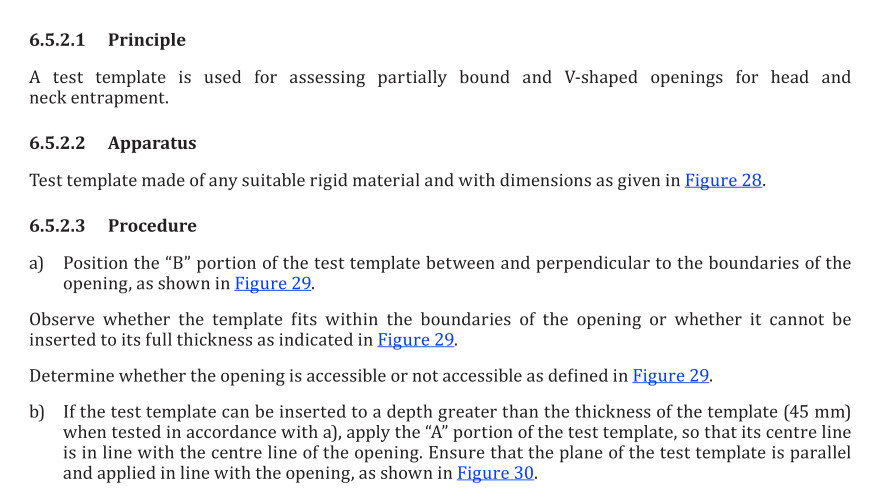 ISO 8124-4, 6.5.2 Probe V Test Template Opening For Head And Neck Entrapment