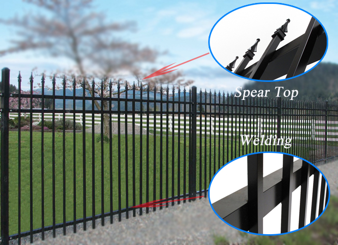 Garden using Spear top 1.8m(H)x2.4m(W) Hercules Security Fencing / Steel Hercules Security Fence
