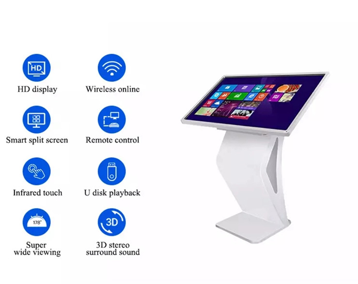 Network Wifi 340cd/m2 RJ45 Floor Stand Digital Signage 55in