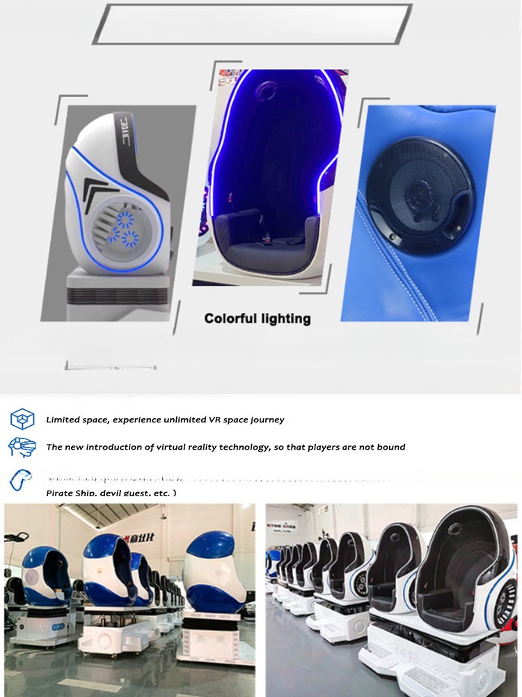 Professional manufacturer China vr cinema sports chair double seat 9d 360 vr virtual reality egg chair