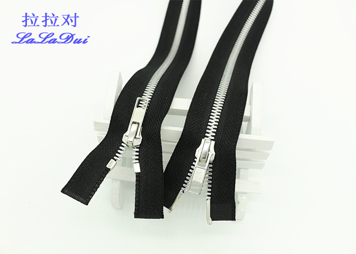 Sheen Silver Corn TeethTwo Way Metal Zip 5# High End For Jacket / Cardigans