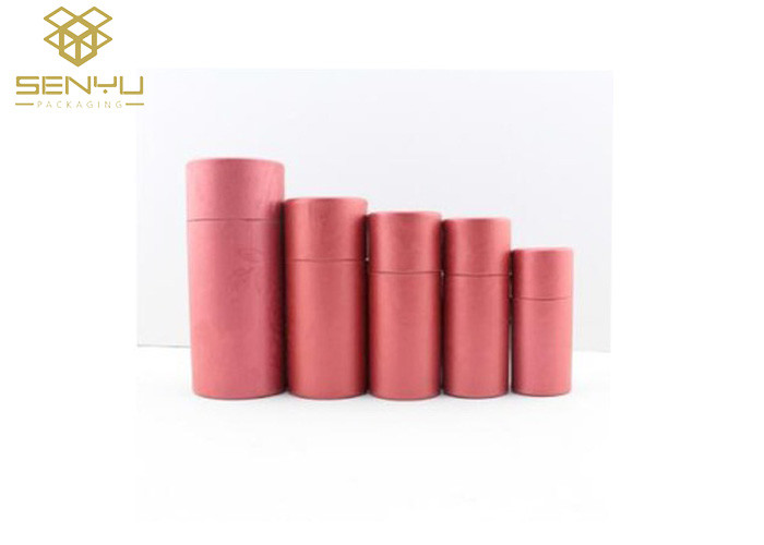 Kraft Cardboard Paper Tube Packaging / Round Gift Box With Lid Customized
