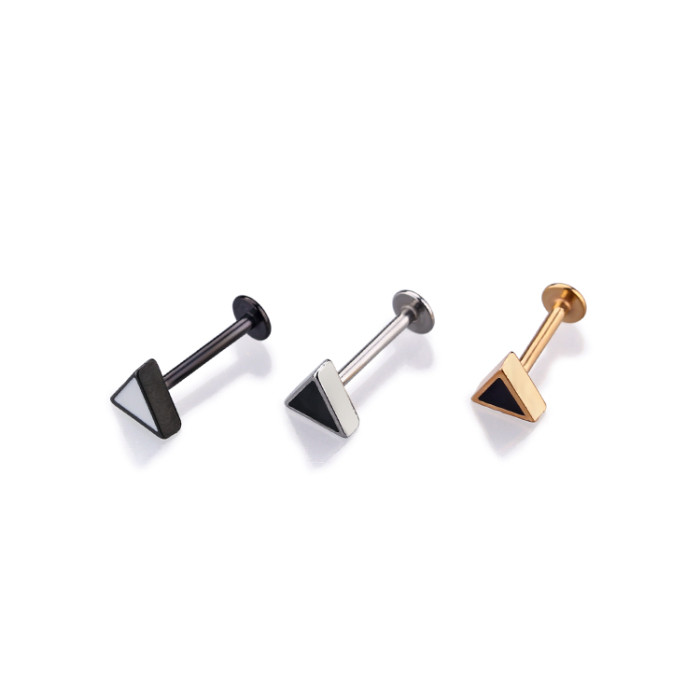 Custom single lip ring piercing jewelry triangular shape lip ring for women and men