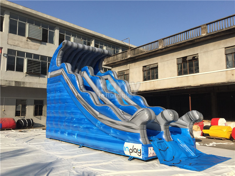 Commercial Grade Wave Inflatable Dry Slide 7.6x3.8m Customized