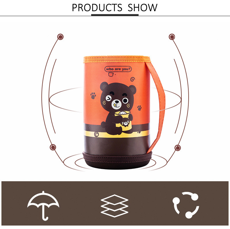 H13.5CM Cute Cartoon Printing Insulated Baby Bottle Carrier