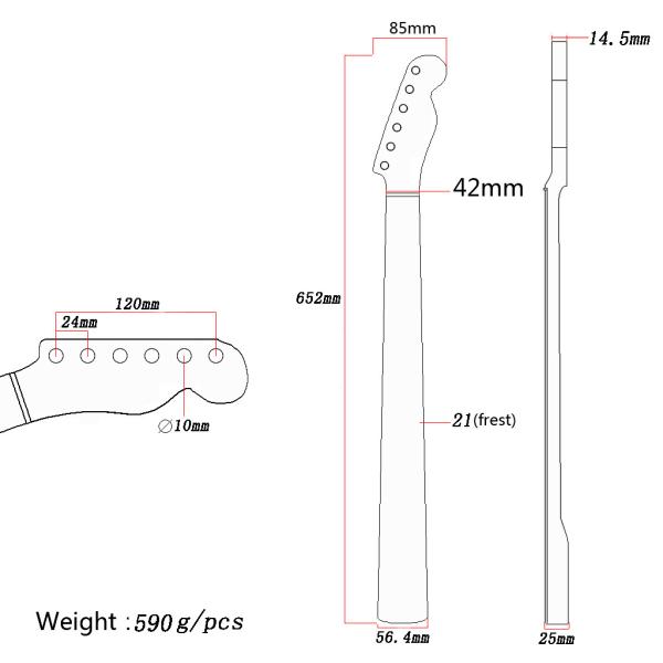 Canada Maple High Gloss Finish Guitar Neck For Telecaster Electric Guitar 21 frets