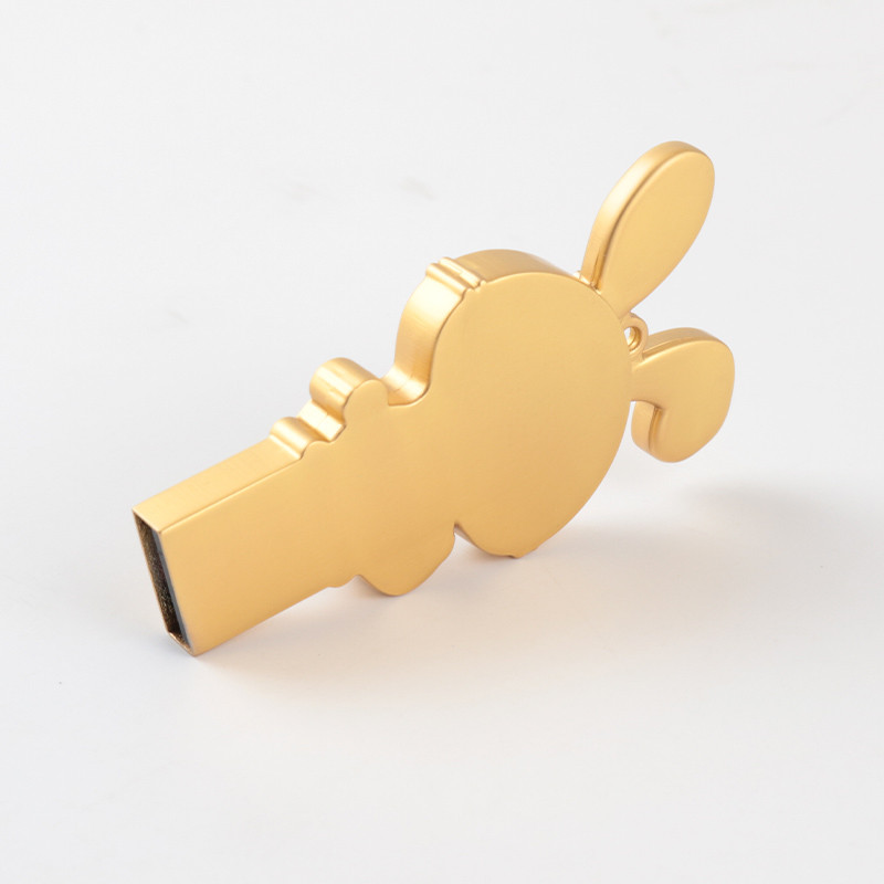 Rabbit Shaped Metal Usb Flash Drive Grade A Chip 128GB 80MB/S European Standard