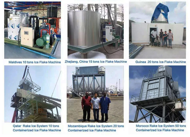 1500 Kg 33.8 KW Ice Flake Maker Machine For Fishing Boats Fish Ice Machine
